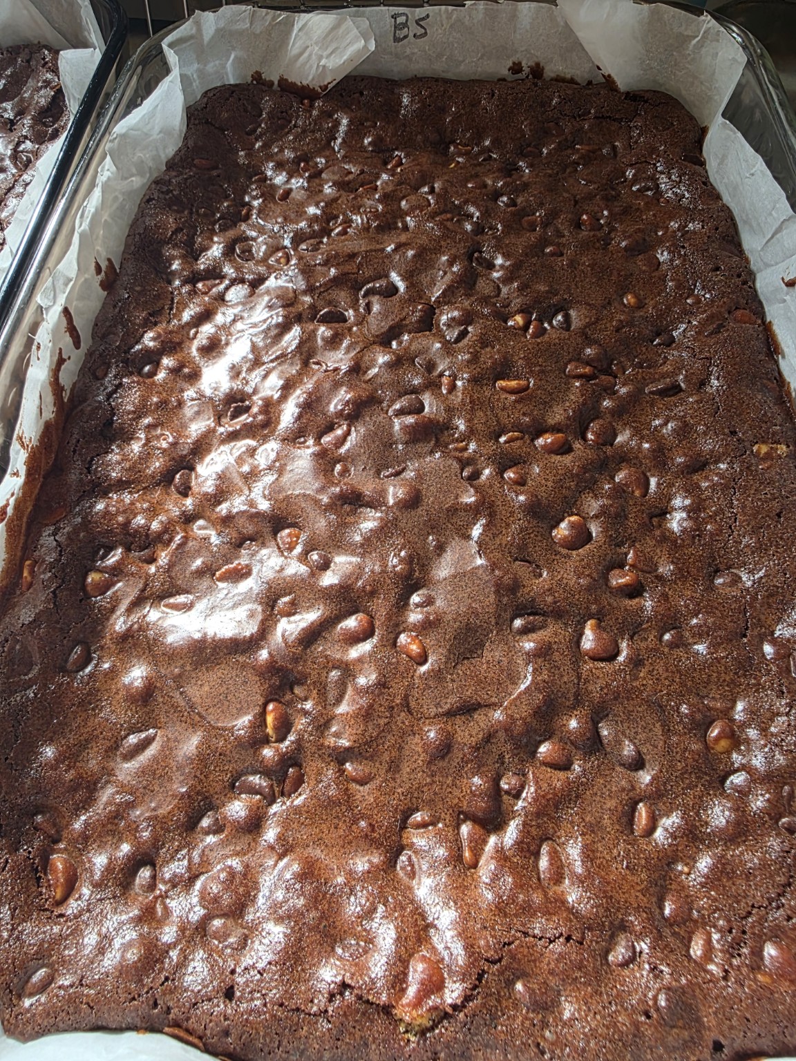 Fresh pan of Bad Influence Bakery butterscotch brownies